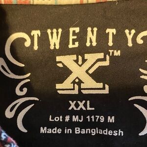 Twenty X Black red print  western Graphic long sleeve snap shirt XXL